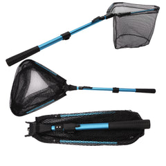 YVLEEN Folding Fishing Net Aluminum Telescopic Pole Nylon Mesh 16in Hoop