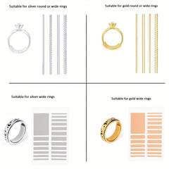 46pcs Invisible Ring Size Adjuster For Loose Rings Male And Female