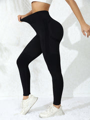 Solid High Waist Yoga Leggings Butt Lifting Sports Tight