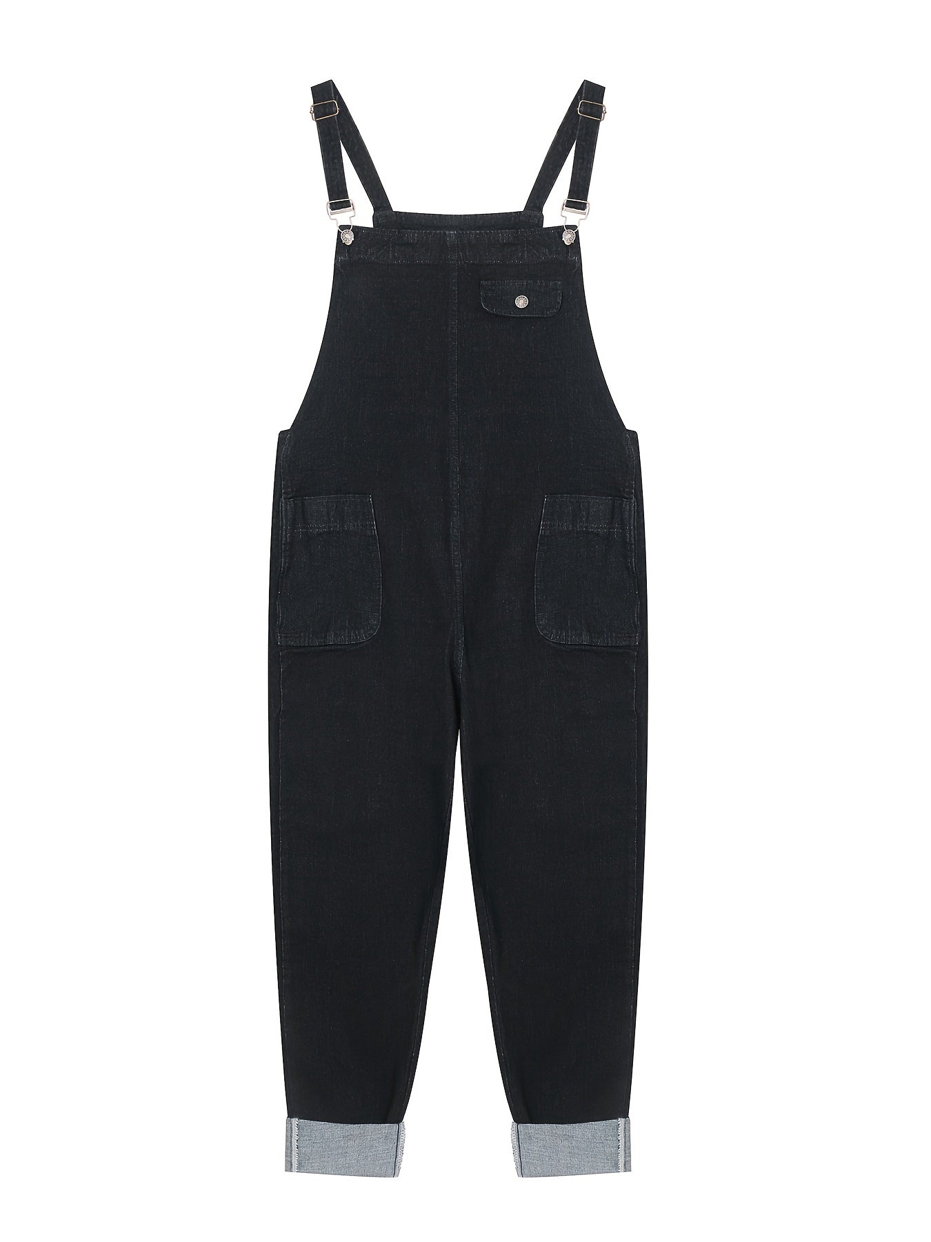 High Rise Straight Leg Denim Overalls Women's Plus