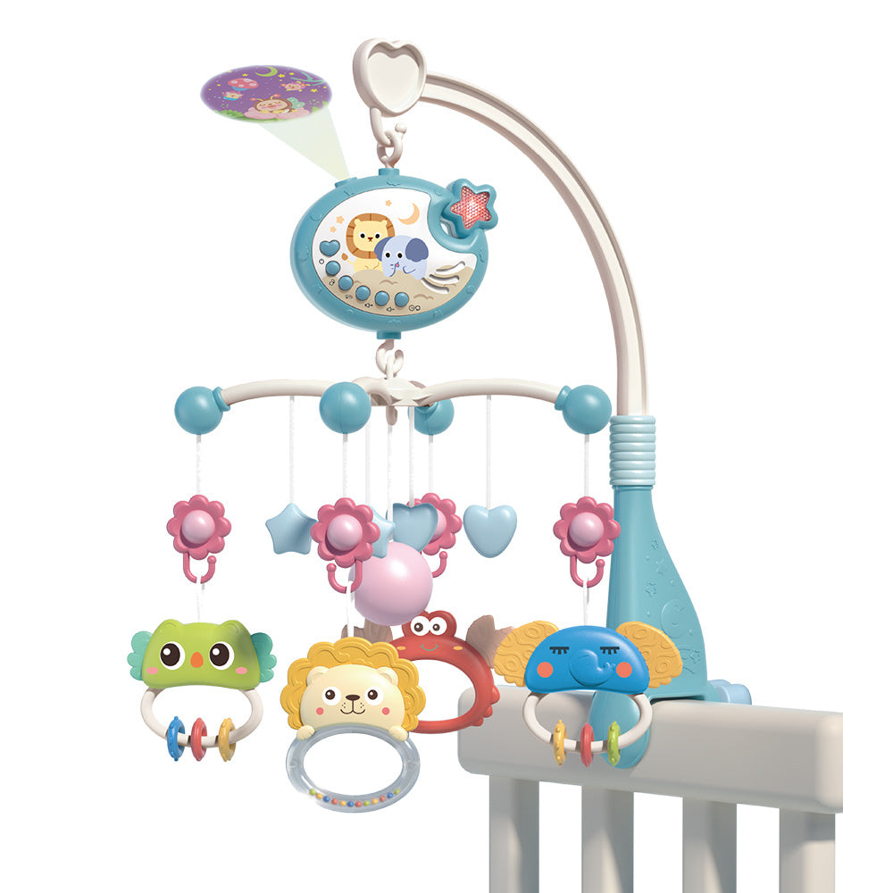Baby Bedside Toy Stroller Bell Music Rotator Remote Control Light