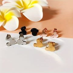 Small Mouse Stud Earrings For Kids Hypoallergenic Stainless Steel