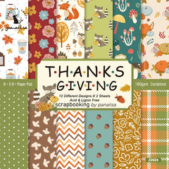24pcs DIY Photo Album Paper Autumn Thanksgiving Background Paper