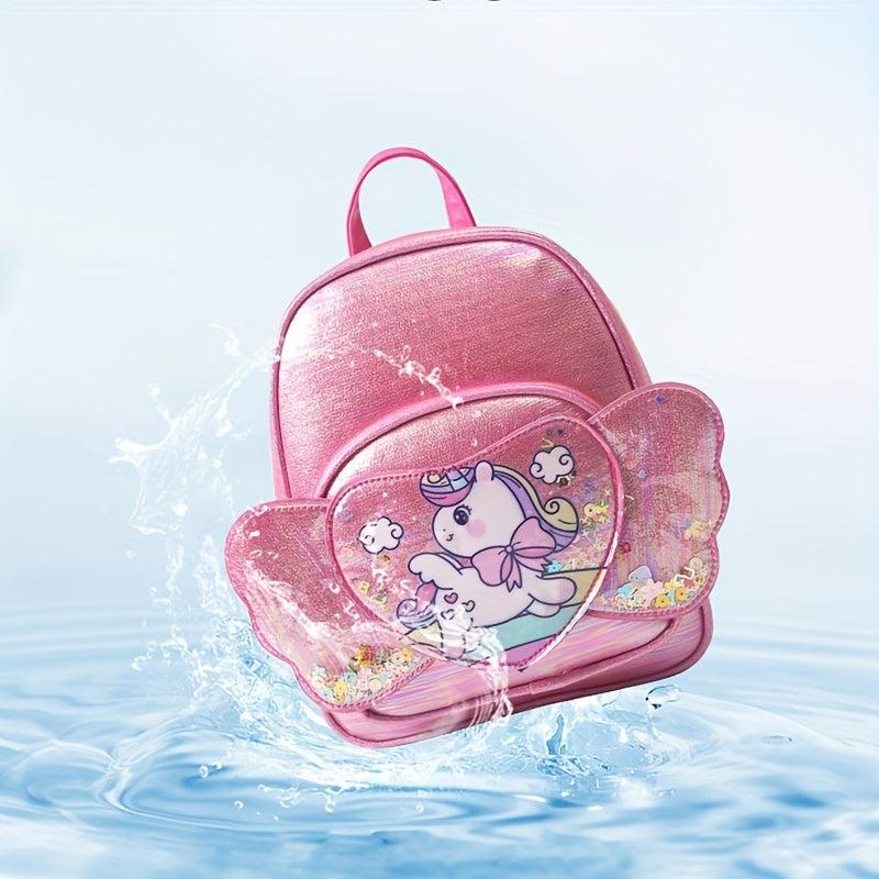 Love Heart Unicorn Backpack For Kids Sequin Kindergarten School Bag