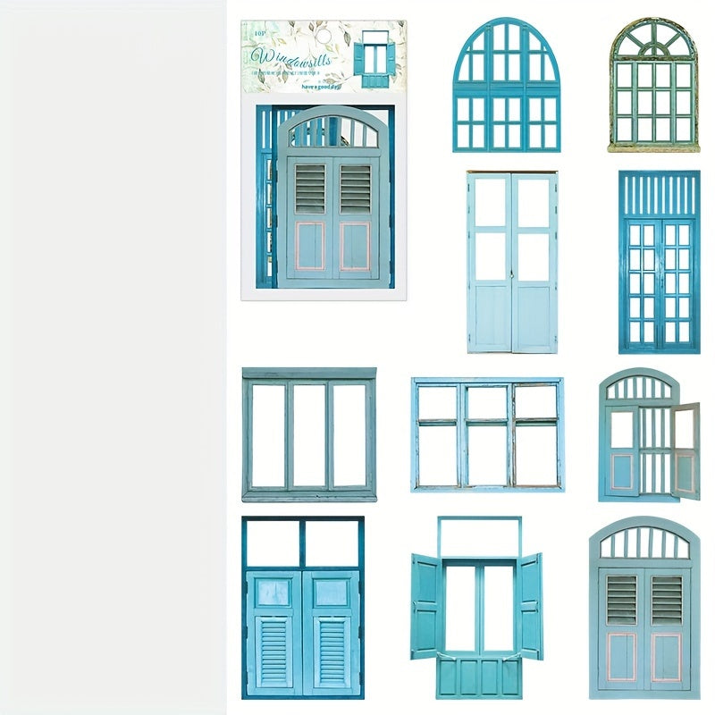 10pcs Window Sills Stickers European Door Secret Series