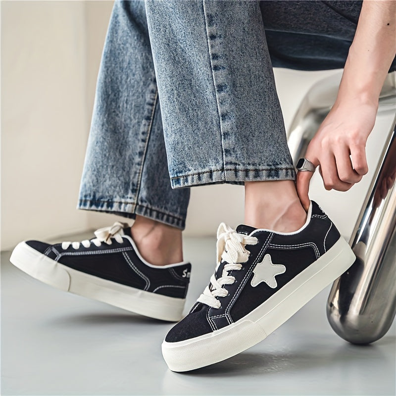 Men's Star Pattern Print Skate Shoes Non Slip Sneakers