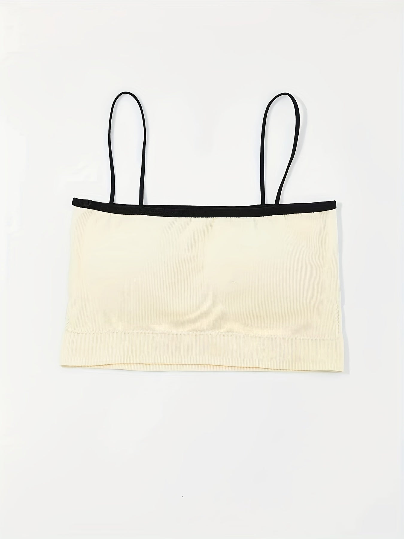Colorblock Trim Cami Crop Top Slim Fit Spaghetti Strap Lingerie