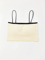 Colorblock Trim Cami Crop Top Slim Fit Spaghetti Strap Lingerie