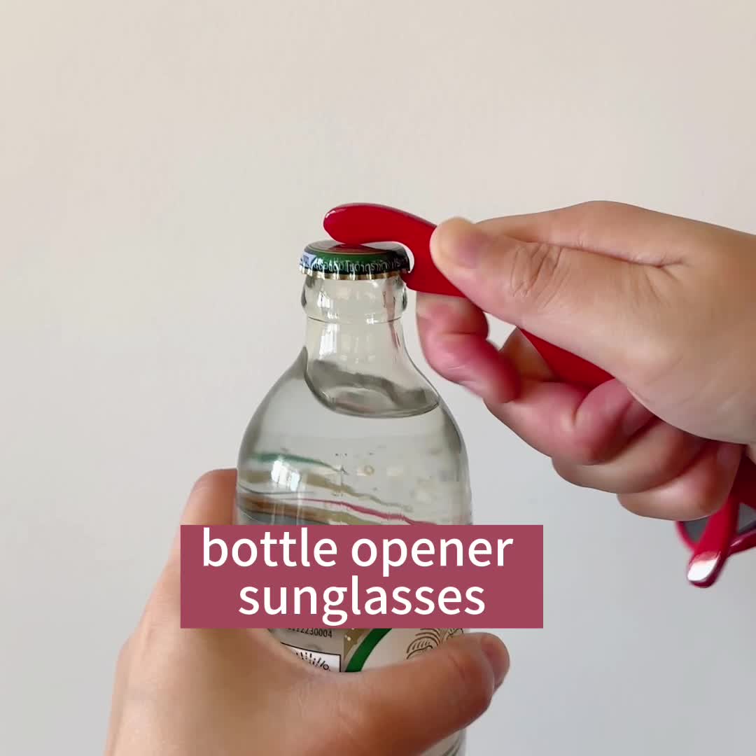 1pc Sunglasses Opener Beer Bottle Opener Glasses Gift Sunglasses Red