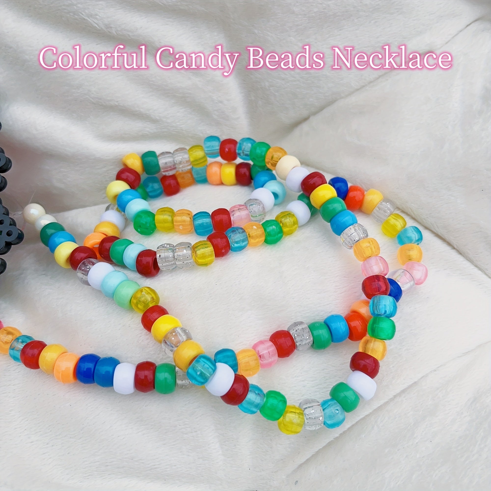 Colorful Candy Beads Necklace Glowing Necklace For Nightclub Christmas Gift