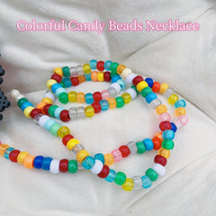 Colorful Candy Beads Necklace Glowing Necklace For Nightclub Christmas Gift