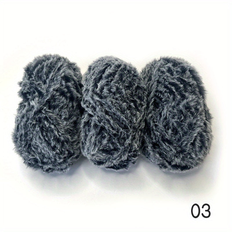 3pcs 150g 3rolls 1 0 65Nm High And Low 100 Polyester Fancy Crochet Fur Yarn