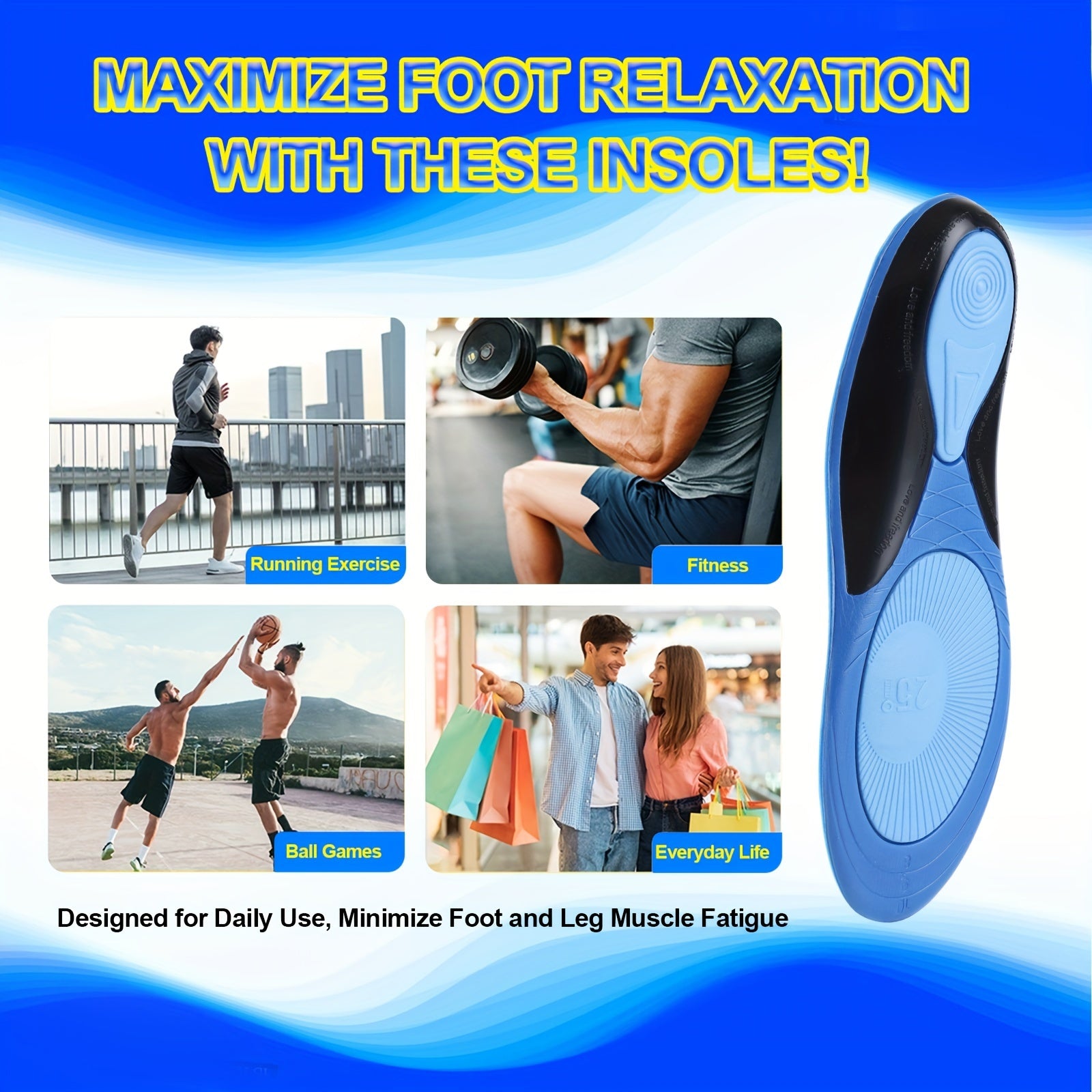 Plantar Fasciitis Arch Support Insoles for Flat Feet