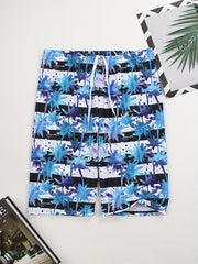 Ink Dot Gradient Palm Tree Silhouette Swim Trunk Men's Swimwear