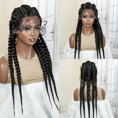 60 96 Cm Lace Frontal Braids Wigs - Box Braided Twist Synthetic Braids Wigs