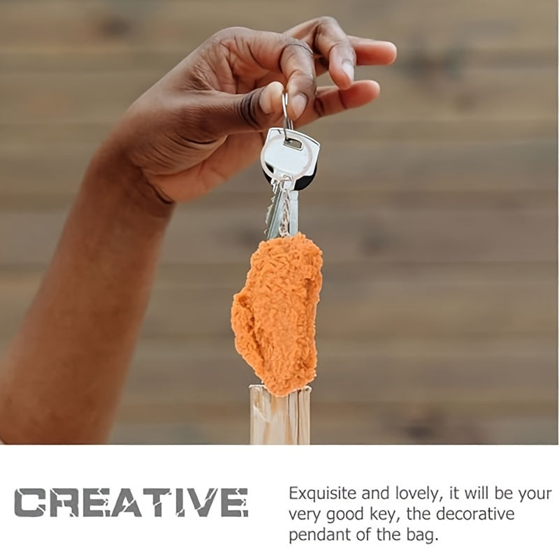 2pcs Fried Chicken Leg Keychain Pendant Funny Car Keychain