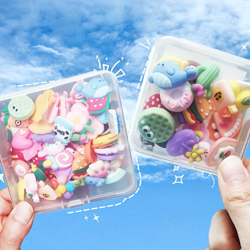 20/50pcs Cartoon 3D Soft Rubber Stickers Plastic Storage Box DIY Fridge Mobile
