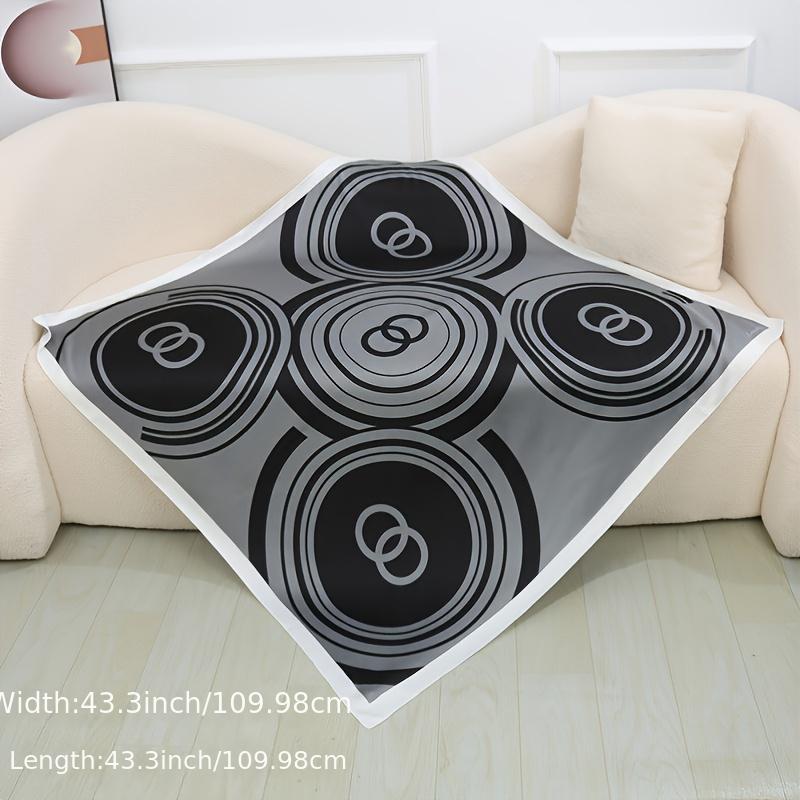 Matte Silk Print Circle Double Ring Scarf