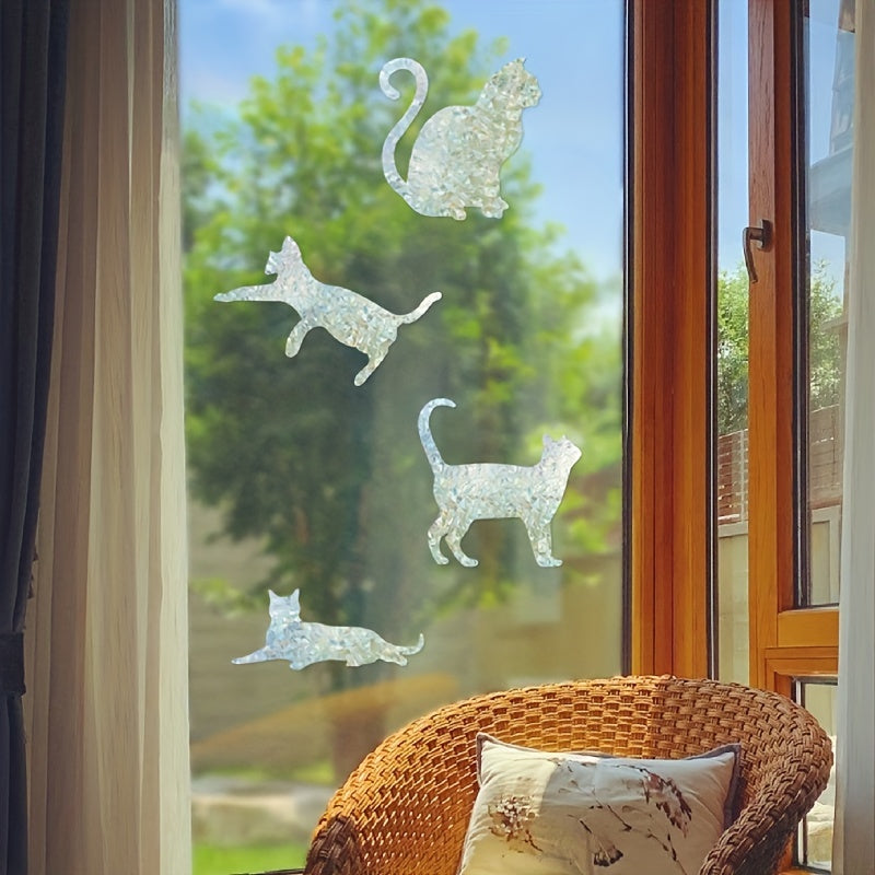 4pcs Cat Window Film for Home Decor and Privacy