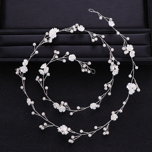 Pearl Bridal Hair Vine Headband Flower Hair Piece