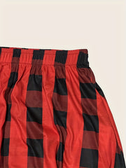 Plaid High Waist Skirt Casual Midi Skirt Spring Summer Women's