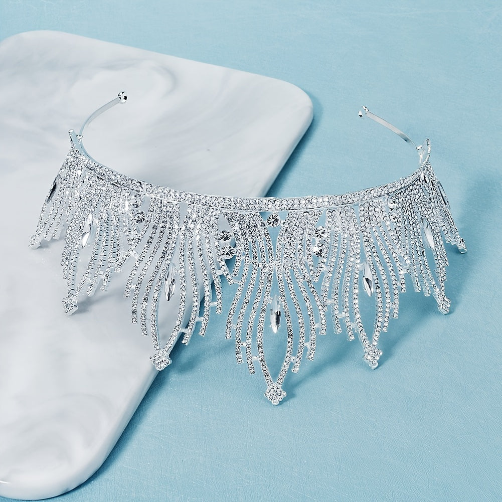Baroque Rhinestone Silvery Crown Headband