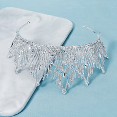 Baroque Rhinestone Silvery Crown Headband