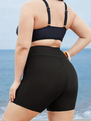 Modest Tankini Set Solid Bra & Shorts Swimsuit