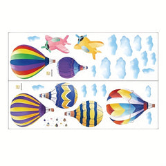 Colorful Hot Air Balloon Cloud Stickers For Children's Bedroom