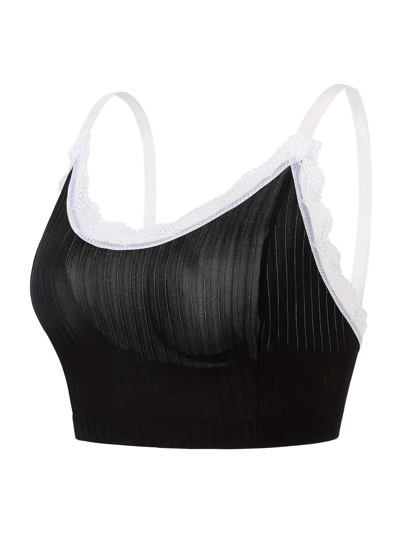 Retro Bralette with Lace Trim