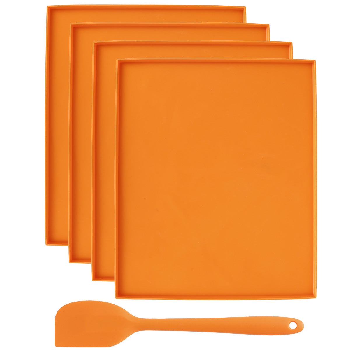 4pcs Silicone Dish Drying Mats Set with Scraper