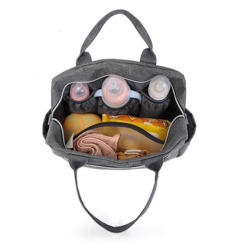 Stylish Grey Argyle Embroidered Mommy Bag