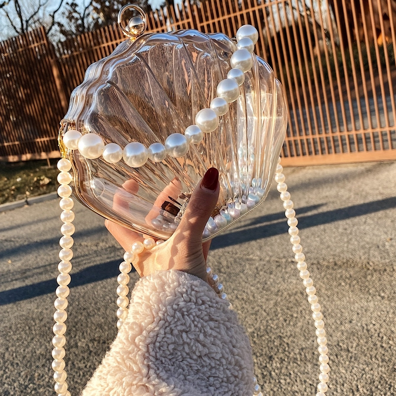 Shell Shoulder Bag Transparent Satchel Bag All Match Bag