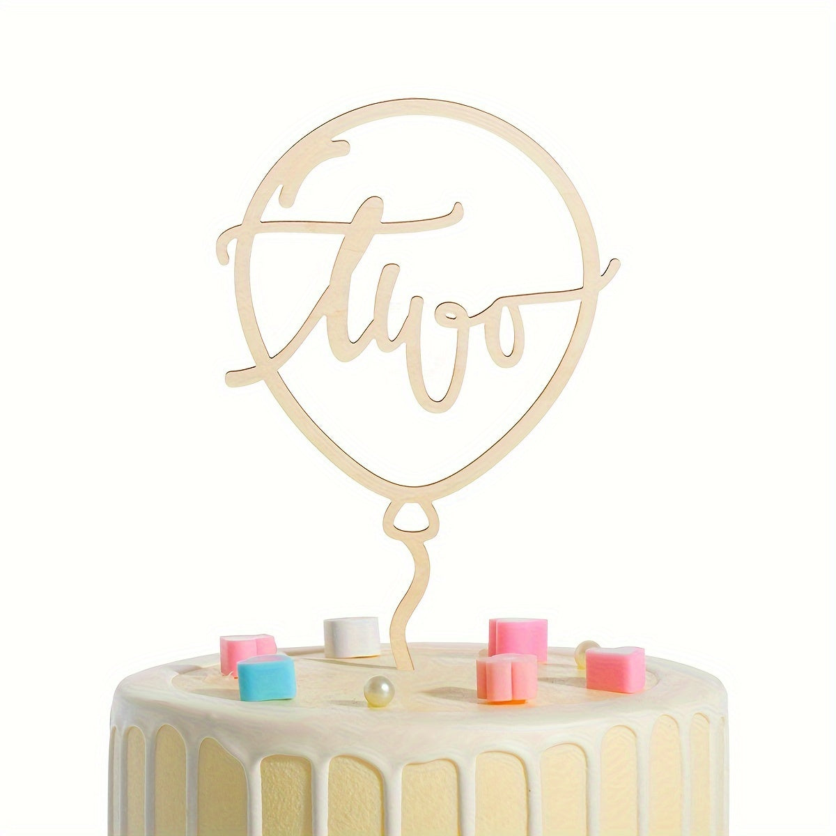 Wooden Birthday Party Two I M Two Cake Insert