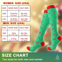 Compression Socks Women Men Circulation Support Christmas Knee High Stockings