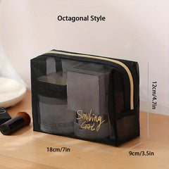 Portable Mesh Makeup Storage Bag Large Capacity Outdoor Travel Toiletries