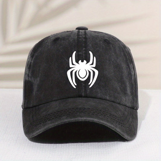 Children's Vintage Spider Baseball Cap Distressed Washed Sunshade Duck Tongue