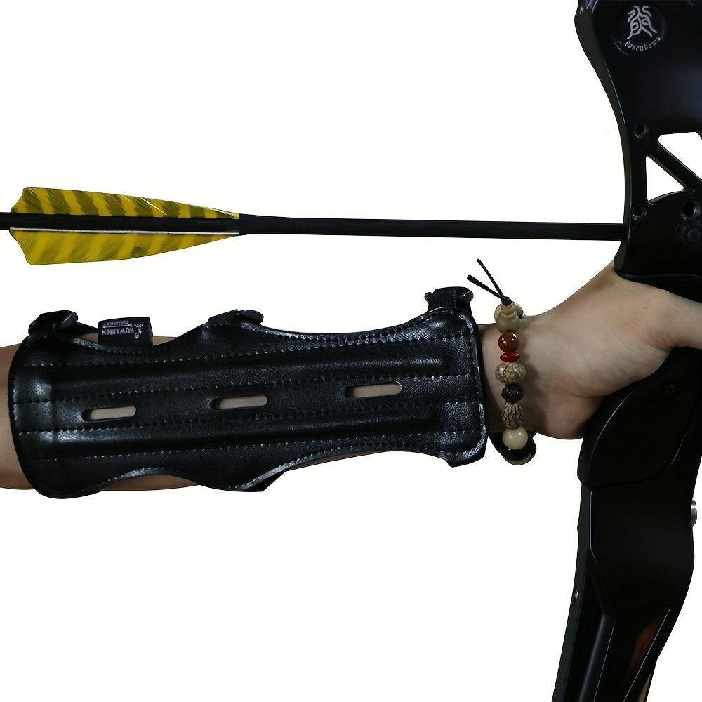 Adjustable Archery Arm Guard 3 Straps Safety Gear