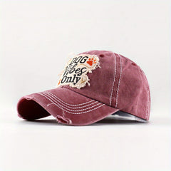 Embroidered Baseball Cap Washed Denim Sun Hat Male Peaked Cap