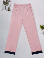 Colorblock Trim Sleep Bottoms Casual & Cozy Home Sleep Pants
