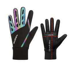 Autumn Winter Warm Touch Screen Gloves Reflective Stripe