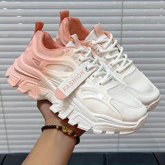 Ombre Chunky Sneakers Lace Up Low Top Sports Shoes