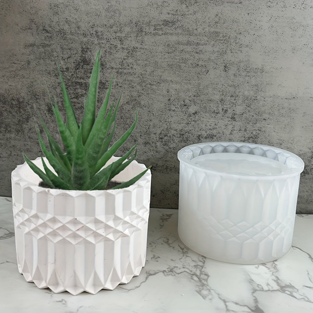 Silicone Candle Jar with Lid Mold DIY Succulent Flower Pot Plaster Epoxy Resin