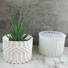Silicone Candle Jar with Lid Mold DIY Succulent Flower Pot Plaster Epoxy Resin