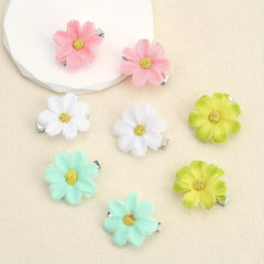 8pcs Baby Girls Mini Flower Hair Clips Daisy Barrettes Spring Hair Accessories