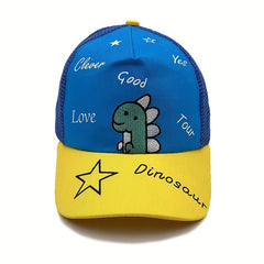 Kids Dinosaur Embroidered Adjustable Baseball Cap Mesh Breathable Sun Screen Hat