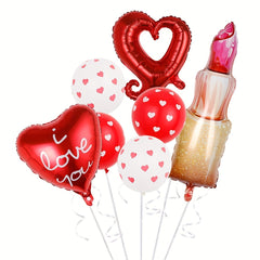 7pcs Girl Lipstick Balloon Wedding Party Decoration