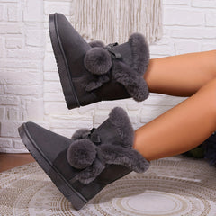 Non-slip Round Toe Snow Boots Warm Velvet Shoes Women's Footwear