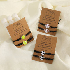 2 Pcs Sports Bracelets - Baseball, Football, Tennis - Friendship Gift