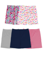5 Pack Girls Dance Shorts Bike Shorts Rainbow Stripes Fruits Patterns Colors